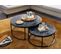 Set De 2 Table Basse Noire Aspect Marbre Table Ronde