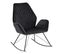 Chaise À Bascule Noir Moderne 73x94x84cm Velours Fauteuil De Relaxation