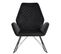 Chaise À Bascule Noir Moderne 73x94x84cm Velours Fauteuil De Relaxation