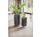 Lot De 2 Pots De Fleurs En Métal Massif Jardinière Noir Planteur Moderne