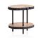 Table D'appoint Bois Massif Métal 45x45x50cm Petite Table De Salon Ronde