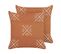 Lot De 2 Coussins Impression En Bloc Coton Orange Vitis 45 X 45 Cm