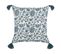 Lot De 2 Coussins Impression En Bloc Coton Bleu Rumex 45 X 45 Cm