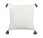 Lot De 2 Coussins Impression En Bloc Coton Bleu Cornus 45 X 45 Cm