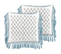 Lot De 2 Coussins Impression En Bloc Coton Bleu Pallida 45 X 45 Cm