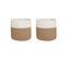 Lot De 2 Paniers En Coton Beige Et Blanc D 52 Cm Ardesen