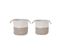 Lot De 2 Paniers En Coton Blanc Et Beige Pazha