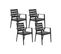 Lot De 4 Chaises De Jardin Noires Taviano