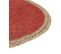 Tapis Rond En Jute D 120 Cm Rouge Et Beige Menemen