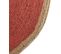 Tapis Rond En Jute D 120 Cm Rouge Et Beige Menemen