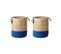 Lot De 2 Paniers En Jute Beige Et Bleu Marine Gajar