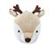 Décoration Murale En Peluche Beige Tête De Cerf 23 X 30 Cm Bambi