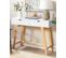 Console Blanc Et Bois Clair Sully