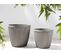 Lot De 2 Pots De Fleurs Taupe D 36 Cm Poka