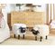 Pouf Animal En Tissu Blanc Avec Coffre Sheep