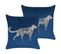 Lot De 2 Coussins Velours Bleu Marine Marula 45 X 45 Cm