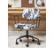 Chaise De Bureau Velours Noir Blanc Algerita