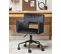 Chaise De Bureau Velours Noir Sanilac