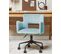 Chaise De Bureau Velours Bleu Clair Sanilac