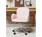 Chaise De Bureau Velours Rose Priddy