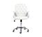 Chaise De Bureau Pivotante En Pu Avec Cristaux Blanc Princess