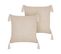 Lot De 2 Coussins Beige Clair Hakone 42 X 42 Cm