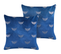 Lot De 2 Coussins Velours Bleu Marine Yuzuri 45 X 45 Cm