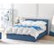 Lit Double En Tissu Bleu Avec Rangement 140 X 200 Cm Dreux