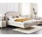 Lit Double En Tissu 160 X 200 Cm Beige Ambillou