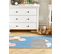 Tapis Enfant Imprimé Baleine En Coton 80 X 150 Cm Bleu Balabang