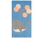 Tapis Enfant Imprimé Baleine En Coton 80 X 150 Cm Bleu Balabang