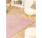 Tapis En Fausse Fourrure De Lapin 160 X 230 Cm Rose Gharo