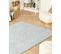 Tapis En Fausse Fourrure De Lapin 160 X 230 Cm Gris Clair Gharo