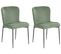 Chaise De Salle à Manger Set De 2 Tissu Vert Foncé Ada