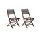 Lot De 2 Chaises Pliantes En Bois D'acacia Foncé Cesana