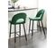 Tabouret De Bar Set De 2 Velours Vert Émeraude Falton