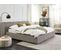 Lit Double En Tissu Gris 180 X 200 Cm Linards