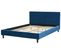 Lit Double En Tissu Bleu Marine 140 X 200 Cm Fitou