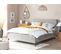 Lit Double En Tissu Gris Clair 160 X 200 Cm Valognes