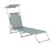 Chaise Longue Inclinable Avec Auvent Grise Foligno