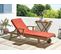 Chaise Longue Avec Coussin Bois Rouge Amantea