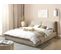 Lit Double En Tissu Beige 160 X 200 Cm Vinay