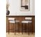 Tabouret De Bar Set De 2 Tissu Gris Clair Amaya