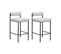 Tabouret De Bar Set De 2 Tissu Gris Clair Amaya