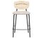 Tabouret De Bar Set De 2 Tissu Blanc Cassé Mayetta