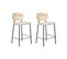 Tabouret De Bar Set De 2 Tissu Blanc Cassé Mayetta