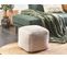 Pouf En Coton Beige Clair 50 X 50 Cm Daman