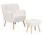 Bouclé Fauteuil Blanc Tumba