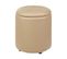 Pouf Coffre En Cuir Pu Beige Maryland