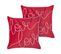 Lot De 2 Coussins Broderie Coton Rouge Siderasis 45 X 45 Cm